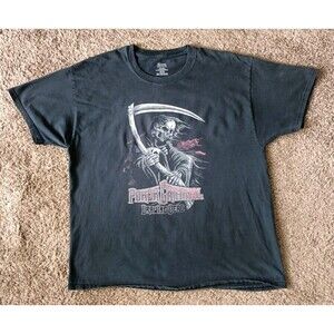 Y2K Grim Reaper T-Shirt Men's XL Black Short Sleeve